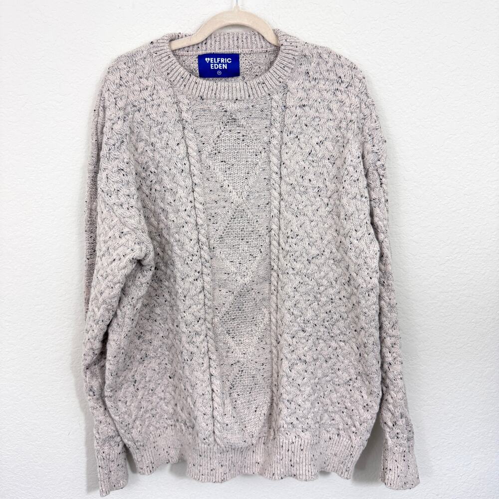 Elfric Eden Unisex Retro 90s Cable Knit Sweater Size M Winter Casual Comfy